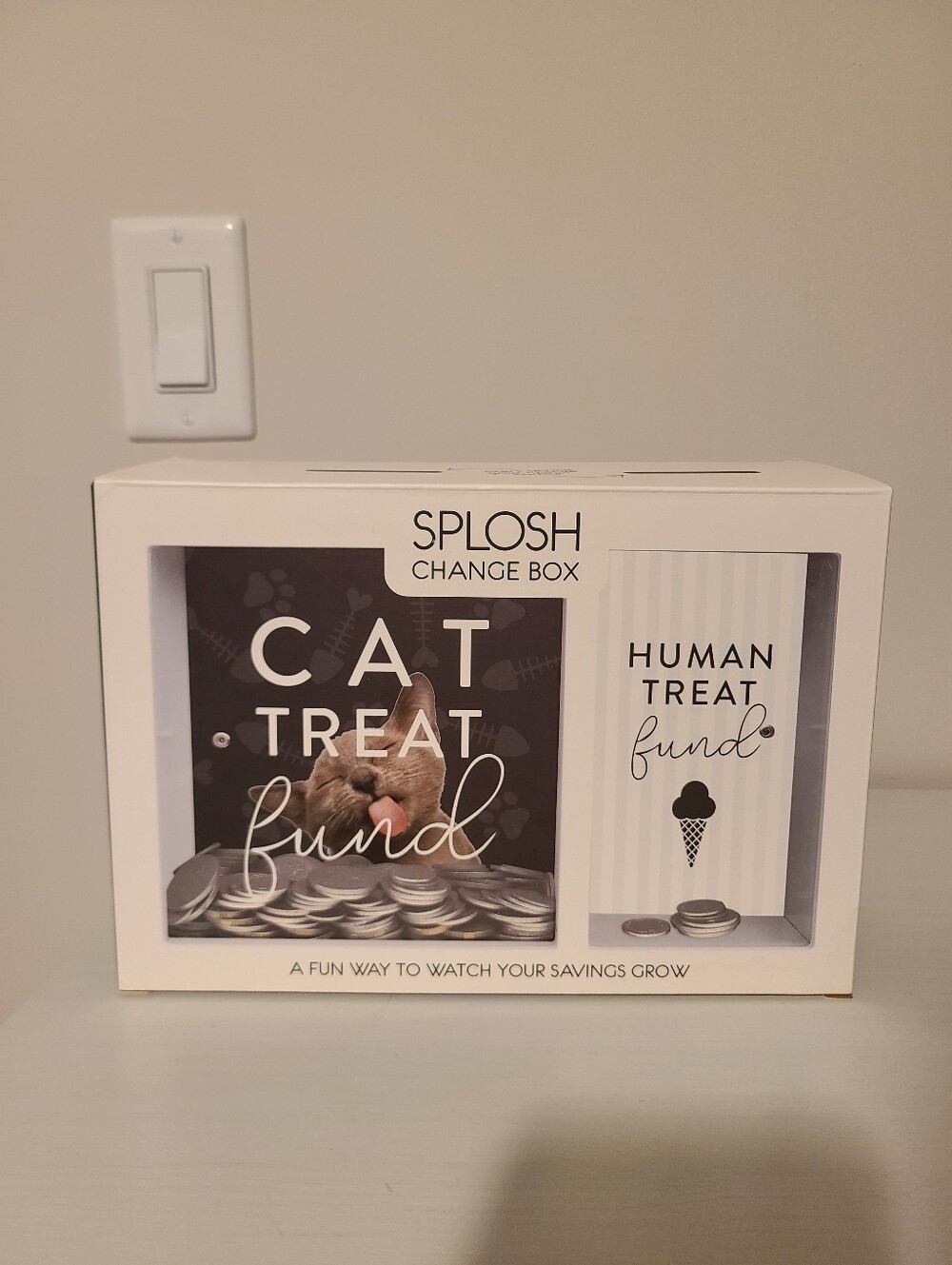 Splosh Cat Treat Fund Change Box - New In Box